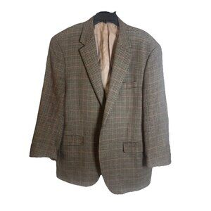 Polo Ralph Lauren Houndstooth 100% Lambs Wool Sports Blazer Jacket Size 44R